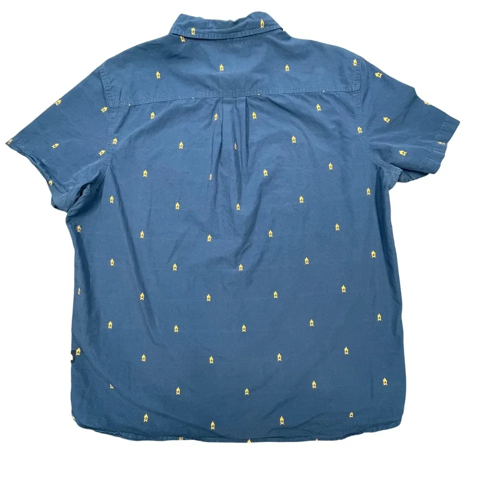 The North Face Blue Campfire Embroidered Button Down Shirt Mens XL